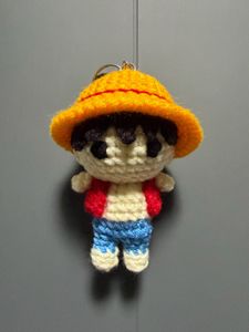 Crocheted Monkey D. Luffy Keychain