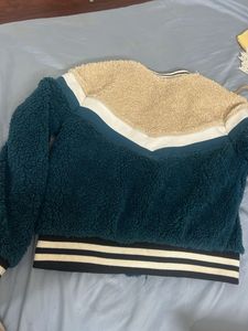 Cozy Color Block Bomber Jacket