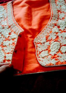 Orange Embroidered Vest