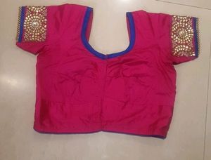 Hot Pink Kundan Work 36 Bust Blouse