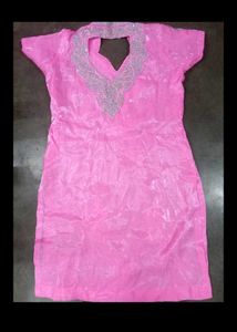 Beautiful Pink Kurta Set with Embellishments