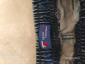 7-8 Yrs, 22" Waist Kids Blue Denim Cargo Joggers