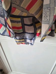 Peplum Top with Geometric Print