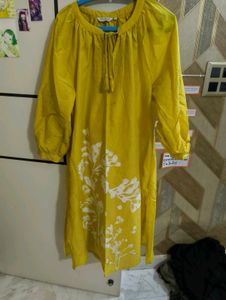 Yellow Floral Print Kurta