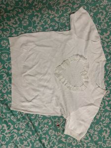 Cute Heart Ruffle Knit Top