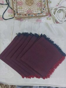 Cotton Napkins with fringe for Dining Table ( Set