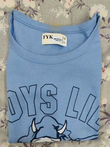Cute Baby Blue Graphic Crop Top