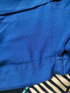 Vintage Blue Dress with Gingham Trim