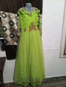 green beads gown