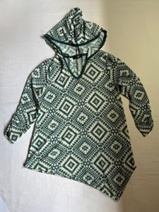 Hooded Geometric Print hoodie