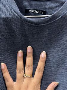 Men's Dark Grey Ribbed T-Shirt