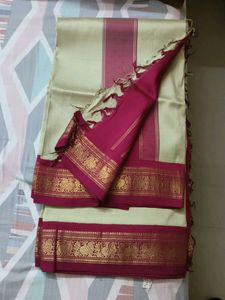 Elegant Cream and Maroon Saree