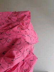 Unique Pink Flamingo Print Shirt Dress