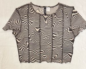Sheer Zebra Print Mesh Top