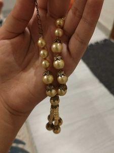 Elegant Gold Pearl Necklace