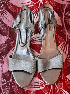 Sparkling Silver Heeled Sandals