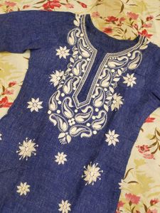 Blue Embroidered Kurta