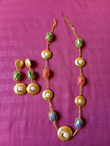 Boho Beaded Necklace &amp; Earring Set