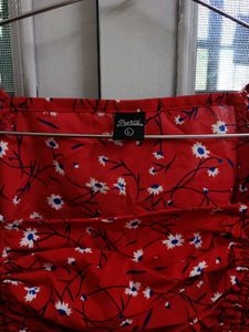Red Floral Print Top