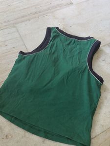 Green Ribbed Tank Top