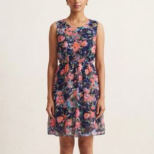 Navy Floral Print Dress