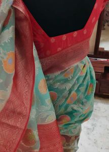 organza 🔥 beautiful 🤩 saree with blouse