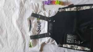 Cute Black Overalls with White T-Shirt