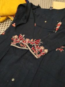 Embroidered Grey Kurti