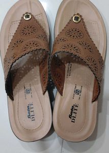 Bata DLITE Brown Cutout Sandals