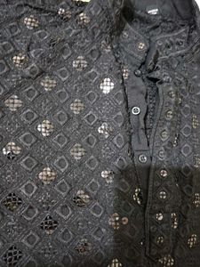 Black Sequined Kurta