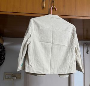 “CODE” Pastel Embroidered Beige Jacket
