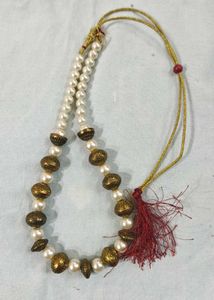 Pearl and Bronze Bead Necklace