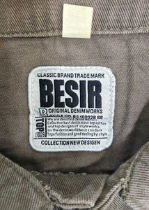BESIR Men’s Premium Brown Washed Denim Jacket