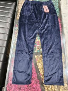 Cozy Blue Velvet Pajama Pants