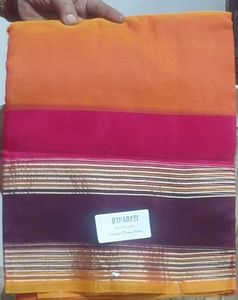 Vibrant Cotton blend Saree with Blouse