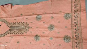 Peach Silk Embellished Kurti