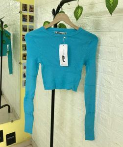 Turquoise Ribbed Cropped Top