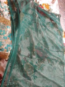 Beautiful Floral Ethnic Gown with net dupatta