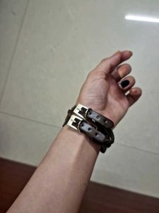 y2k brown Braided Leather Belt Charm