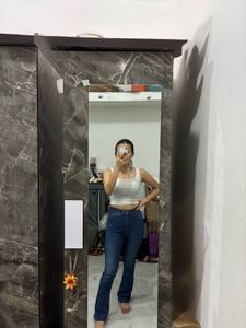 Women's Flared Blue Denim Jeans