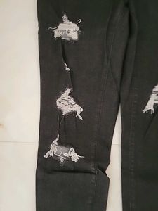 Stylish Distressed Black Jeans