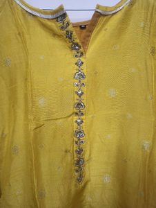 Silk suit with straight pajama &amp; dupatta