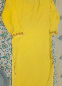 Vibrant Yellow Embroidered Kurta