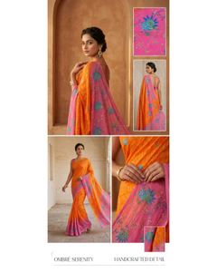 Sunset Bloom Ombre Embridered Saree
