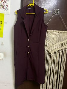 Maroon Sleeveless Blazer