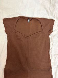 Chic Brown Bodycon Midi Dress