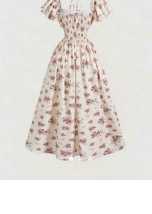Vintage Floral Puff Sleeve Dress