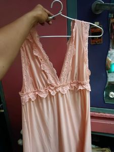 Peach Lace Trim Nightgown