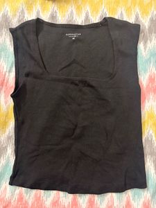 Black Square Neck Tank Top