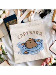 handpainted Cute Capybara Tote Bag